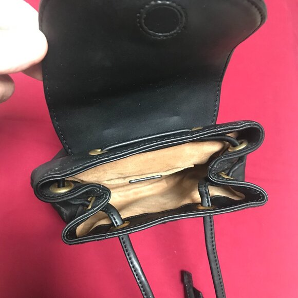Cute Backpack Black Color Faux leather